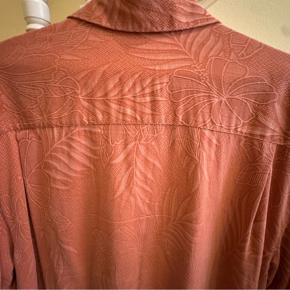 Jamaica Jaxx 100% Silk Men's‎ Rust Orange Button Down Shirt like new! Sz XL - Picture 4 of 10